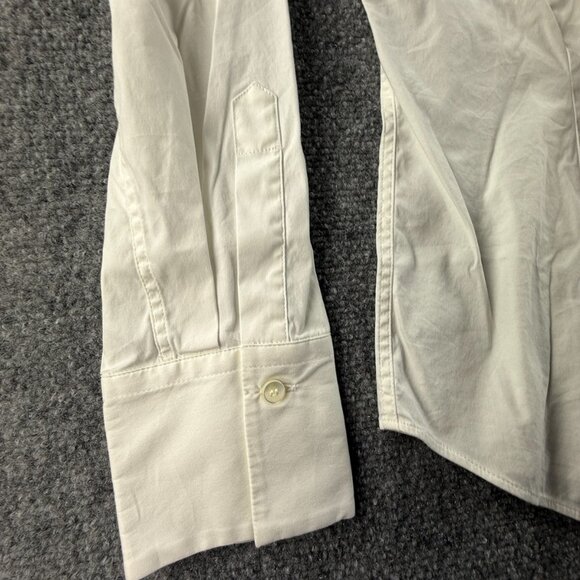 Brunello Cucinelli Women White Long Sleeve Button Up Shirt Large Cotton Blend - Picture 7 of 16